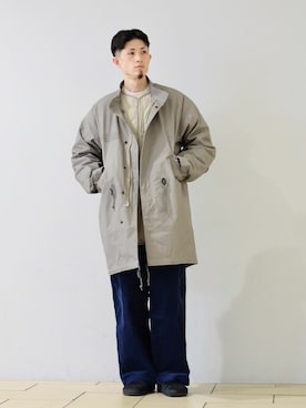 「417 EDIFICE（フォーワンセブンエディフィス）のアイテム（モッズコート）」を使った、417 officialさん（メンズ・175cm）の秋コーディネート