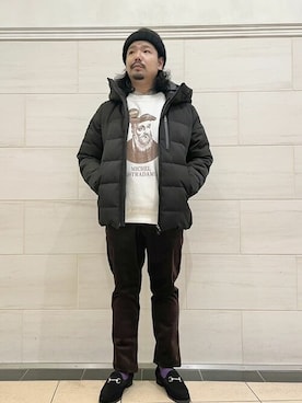 「417 EDIFICE（フォーワンセブンエディフィス）のアイテム（ダウンジャケット/コート）」を使った、417 officialさん（メンズ・165cm）の秋コーディネート