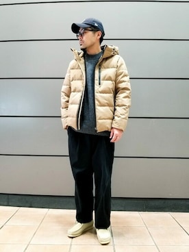 「417 EDIFICE（フォーワンセブンエディフィス）のアイテム（ダウンジャケット/コート）」を使った、417 officialさん（メンズ・177cm）の冬コーディネート