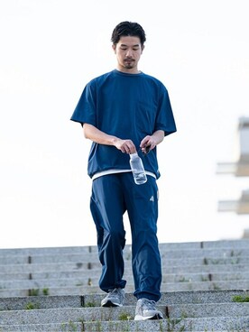 「417 EDIFICE（フォーワンセブンエディフィス）のアイテム（カーゴパンツ）」を使った、417 officialさん（メンズ・178cm）の夏コーディネート