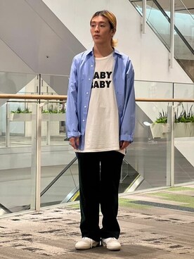 「417 EDIFICE（フォーワンセブンエディフィス）のアイテム（スウェットパンツ）」を使った、417 officialさん（メンズ・166cm）の秋コーディネート