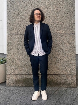 「417 EDIFICE（フォーワンセブンエディフィス）のアイテム（セットアップ）」を使った、417 officialさん（メンズ・174cm）の秋コーディネート