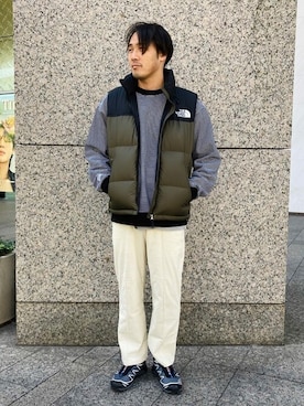 「417 EDIFICE（フォーワンセブンエディフィス）のアイテム（スウェットパンツ）」を使った、417 officialさん（メンズ・183cm）の秋コーディネート