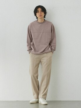 「417 EDIFICE（フォーワンセブンエディフィス）のアイテム（スウェットパンツ）」を使った、417 officialさん（メンズ・180cm）の秋コーディネート
