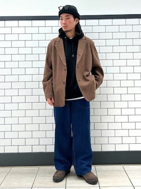 「417 EDIFICE（フォーワンセブンエディフィス）のアイテム（パーカー）」を使った、417 officialさん（メンズ・170cm）の秋コーディネート