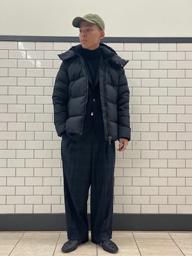 「オンオフ兼用」｜「アイテム（ダウンジャケット/コート）」を使った、417 officialさん（メンズ・175cm）の秋コーディネート