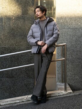 「417 EDIFICE（フォーワンセブンエディフィス）のアイテム（ダウンジャケット/コート）」を使った、417 officialさん（メンズ・178cm）の冬コーディネート