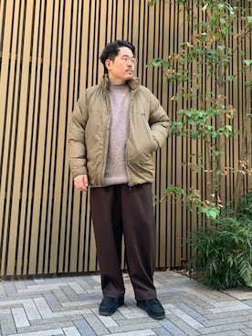 「417 EDIFICE（フォーワンセブンエディフィス）のアイテム（ダウンジャケット/コート）」を使った、417 officialさん（メンズ・168cm）の冬コーディネート