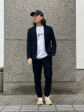 「417 EDIFICE（フォーワンセブンエディフィス）のアイテム（セットアップ）」を使った、417 officialさん（メンズ・174cm）の冬コーディネート
