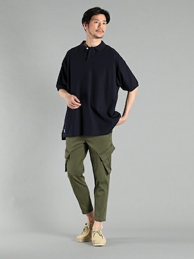 「LANVIN en Bleu（ランバンオンブルー）のアイテム（ポロシャツ）」を使った、LANVIN en Bleu 本社さん（メンズ・177cm）の春コーディネート