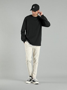 「LANVIN en Bleu（ランバンオンブルー）のアイテム（キャップ）」を使った、LANVIN en Bleu 本社さん（メンズ・177cm）の秋コーディネート