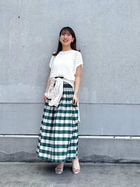 「シャツ 」｜「アイテム（アクセサリー）」を使った、fukuさん（レディース・157cm）の夏コーディネート