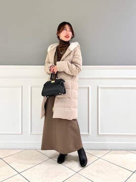 「アイテム（ジャンパースカート）」を使った、fukuさん（レディース・157cm）の冬コーディネート