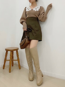 「ミニスカート」｜mikiさん（レディース・153cm）の秋コーディネート