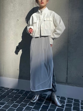 「シースルー」｜「アイテム（デニムジャケット）」を使った、yui(&g'aime)さん（レディース・160cm）の春コーディネート