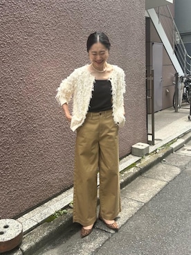 「ワイドパンツ 」｜「アイテム（パンプス）」を使った、mihoさん（レディース・159cm）の秋コーディネート