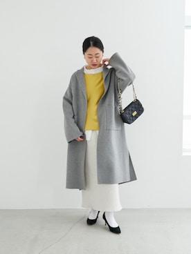 「シャツ 」｜「アイテム（その他アウター）」を使った、mihoさん（レディース・159cm）の冬コーディネート