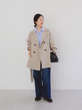 「バッグ」｜「アイテム（トレンチコート）」を使った、mihoさん（レディース・159cm）の冬コーディネート