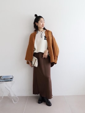 「ナロースカート」｜mihoさん（レディース・159cm）の秋コーディネート