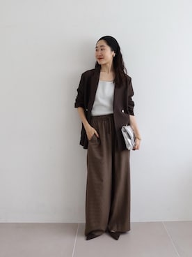 「アイテム（ニット/セーター、シルバー系）」を使った、mihoさん（レディース・159cm）の秋コーディネート