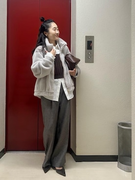 「ファーコート」｜mihoさん（レディース・159cm）の秋コーディネート