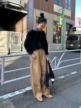 「アイテム（チノパンツ）」を使った、mihoさん（レディース・159cm）の秋コーディネート