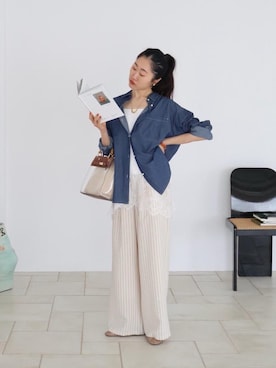 「le.coeur blanc（ルクールブラン）のアイテム」を使った、mihoさん（レディース・159cm）の春コーディネート