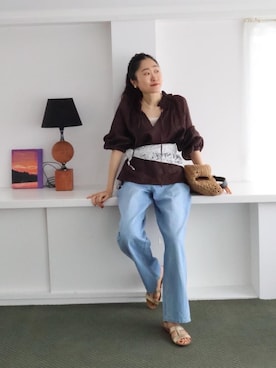 「le.coeur blanc（ルクールブラン）のアイテム」を使った、mihoさん（レディース・159cm）の春コーディネート