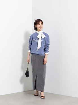 「ナロースカート」｜「アイテム（サンダル）」を使った、NBB STAFF02さん（レディース・160cm）の春コーディネート