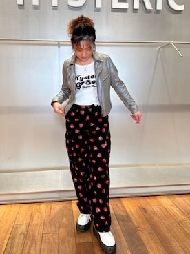 「ラフコーデ」｜「アイテム（ライダースジャケット）」を使った、RINさん（レディース・162cm）の秋コーディネート