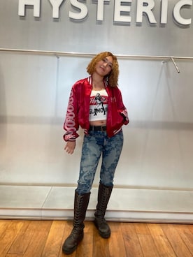 「アイテム（スタジャン）」を使った、RINさん（レディース・162cm）の秋コーディネート