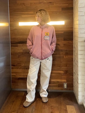 「HYSTERIC GLAMOUR（ヒステリックグラマー）のチノブッシュパンツ（チノパンツ、ベージュ系）」を使った、RINさん（レディース・162cm）の秋コーディネート