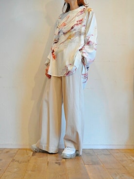 「キュプラパンツ」｜chaosbohemiaさん（レディース・165cm）の冬コーディネート
