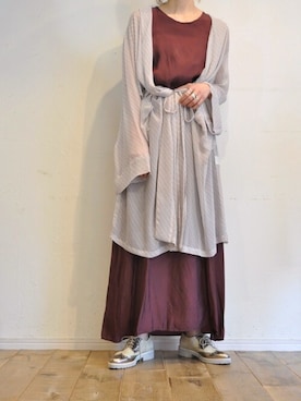 「アイテム（その他アウター、ピンク系）」を使った、chaosbohemiaさん（レディース・165cm）の冬コーディネート
