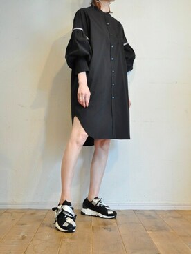 「--（--）のアイテム（シャツワンピース）」を使った、chaosbohemiaさん（レディース・165cm）の春コーディネート