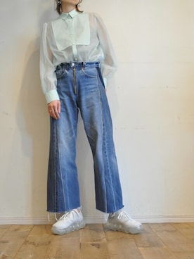 「フレアデニム」｜chaosbohemiaさん（レディース・165cm）の春コーディネート