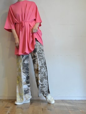 「アイテム（パンツ、イエロー系）」を使った、chaosbohemiaさん（レディース・165cm）の夏コーディネート