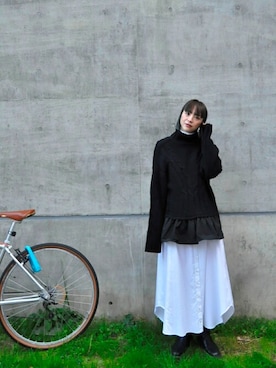 「アイテム（シャツワンピース）」を使った、chaosbohemiaさん（レディース・165cm）の秋コーディネート