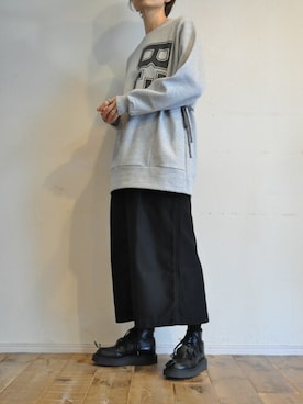 「--（--）のアイテム（スウェット）」を使った、chaosbohemiaさん（レディース・165cm）の冬コーディネート