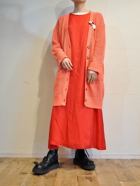 「ロングカーディガン」｜chaosbohemiaさん（レディース・165cm）の冬コーディネート