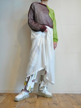 「厚底スニーカー」｜chaosbohemiaさん（レディース・165cm）の冬コーディネート