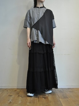 「--（--）のアイテム（スカート）」を使った、chaosbohemiaさん（レディース・168cm）の春コーディネート