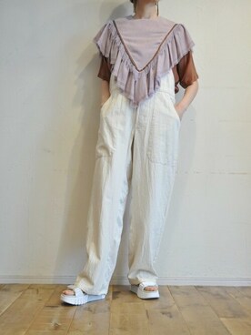 「RehersalL（リハーズオール）のアイテム（オールインワン・サロペット）」を使った、chaosbohemiaさん（レディース・165cm）の春コーディネート