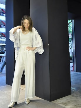 「キュプラパンツ」｜chaosbohemiaさん（レディース・165cm）の夏コーディネート