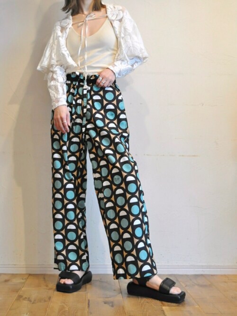 トーマスマグパイ　Thomas magpie パンツ　総柄　ゴールド　38 THOMAS MAGPIE（トーマスマグパイ）｜Paisley Pants｜2253301