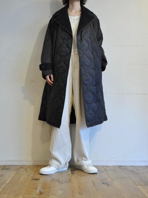 【新品】ブランバスク ダウンロングコート ウール×ナイロン キルティング 黒 blanc basque（ブランバスク）の「キルティングロングコート（その他