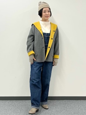 「Lee（リー）のアイテム（サロペット/オーバーオール）」を使った、yukoさん（レディース・156cm）の秋コーディネート