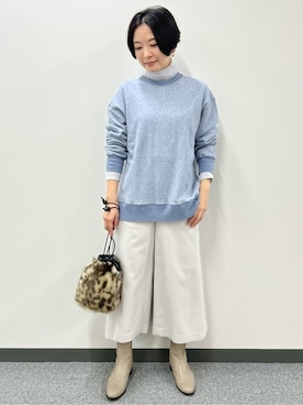 「human woman（ヒューマンウーマン）の◆オリジナルショートブーツ（ブーツ）」を使った、yukoさん（レディース・156cm）の秋コーディネート