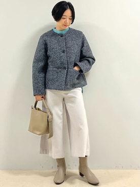 「human woman（ヒューマンウーマン）の◆オリジナルショートブーツ（ブーツ）」を使った、yukoさん（レディース・156cm）の秋コーディネート