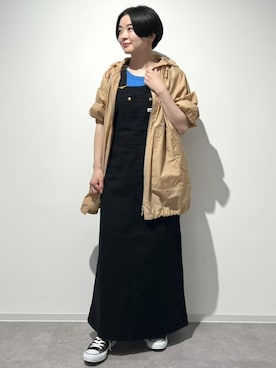 「Lee（リー）のアイテム（オールインワン・サロペット）」を使った、yukoさん（レディース・156cm）の春コーディネート